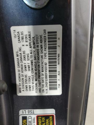 Photo 12 VIN: 2HGFG3B83FH503182 - HONDA CIVIC EX 