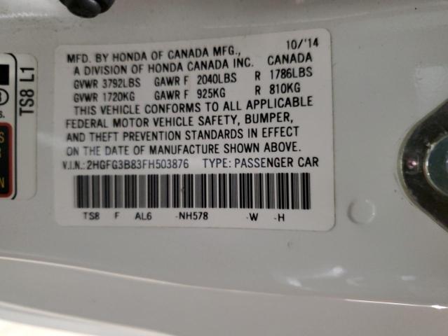 Photo 11 VIN: 2HGFG3B83FH503876 - HONDA CIVIC 