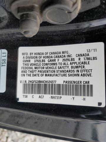 Photo 11 VIN: 2HGFG3B84CH524277 - HONDA CIVIC EX 