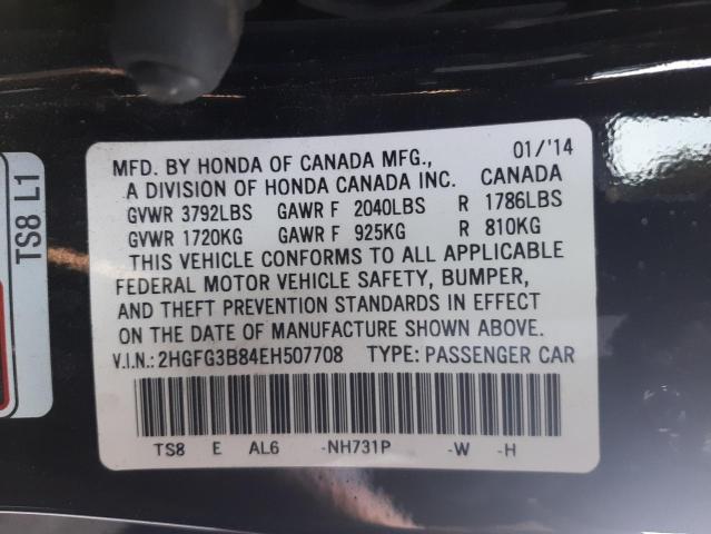 Photo 9 VIN: 2HGFG3B84EH507708 - HONDA CIVIC EX 