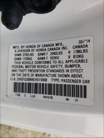 Photo 9 VIN: 2HGFG3B84EH515968 - HONDA CIVIC EX 