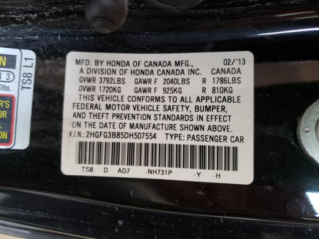 Photo 9 VIN: 2HGFG3B85DH507554 - HONDA CIVIC EX 