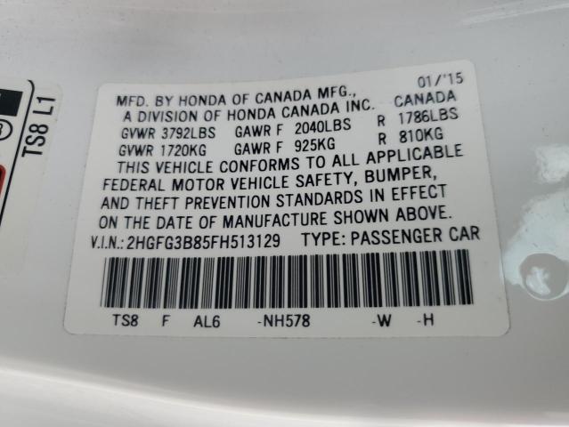 Photo 11 VIN: 2HGFG3B85FH513129 - HONDA CIVIC 