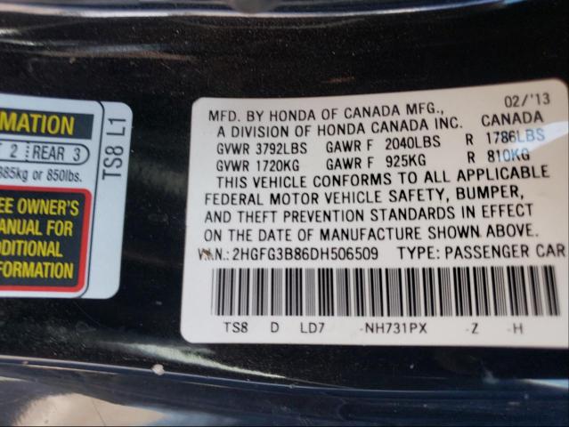 Photo 9 VIN: 2HGFG3B86DH506509 - HONDA CIVIC EX 