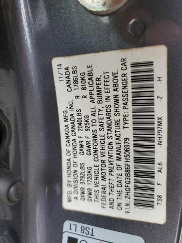 Photo 11 VIN: 2HGFG3B86FH506979 - HONDA CIVIC EX 