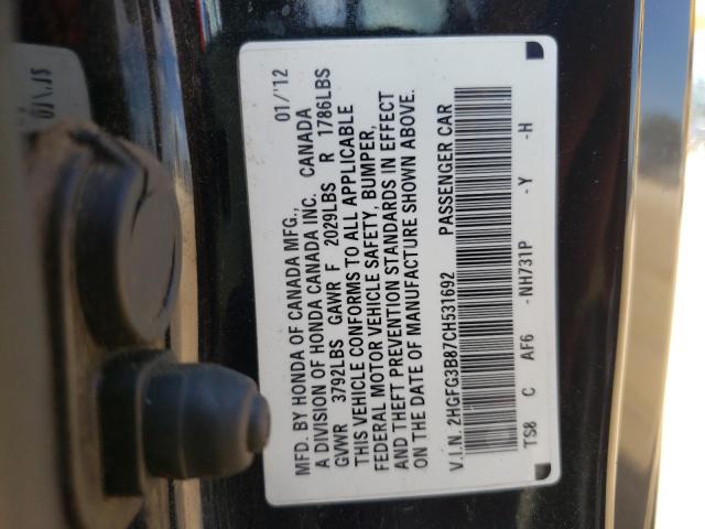 Photo 9 VIN: 2HGFG3B87CH531692 - HONDA CIVIC EX 