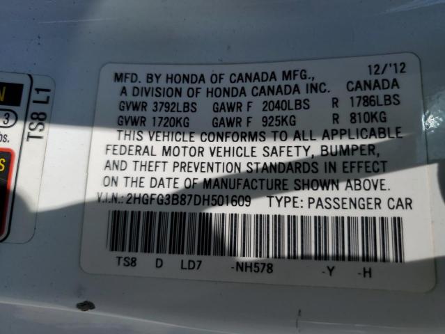 Photo 12 VIN: 2HGFG3B87DH501609 - HONDA CIVIC EX 