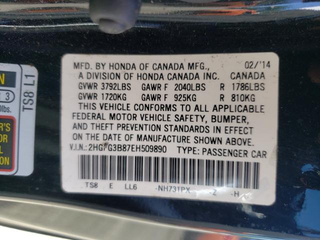 Photo 9 VIN: 2HGFG3B87EH509890 - HONDA CIVIC EX 