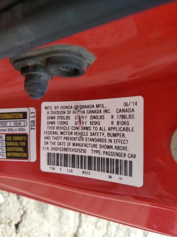 Photo 11 VIN: 2HGFG3B87EH525250 - HONDA CIVIC EX 