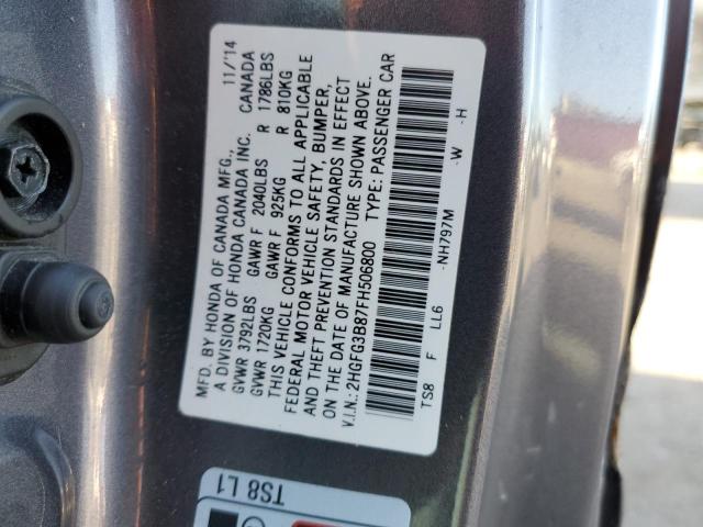 Photo 11 VIN: 2HGFG3B87FH506800 - HONDA CIVIC EX 