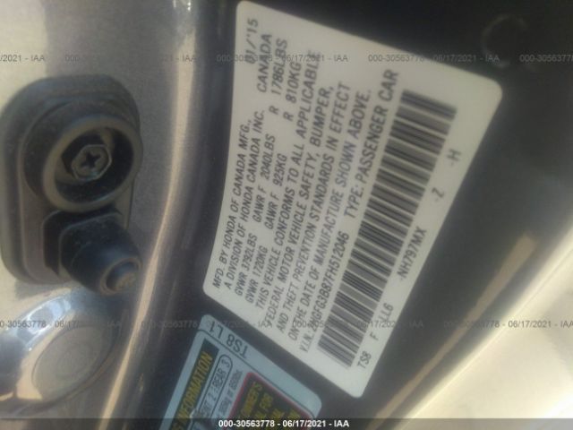 Photo 8 VIN: 2HGFG3B87FH512046 - HONDA CIVIC COUPE 