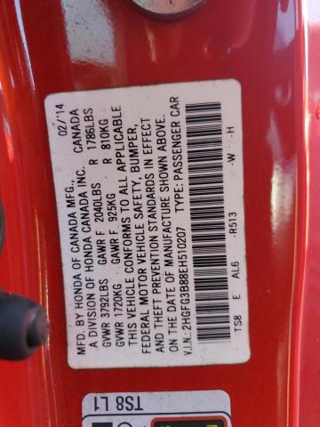 Photo 12 VIN: 2HGFG3B88EH510207 - HONDA CIVIC EX 