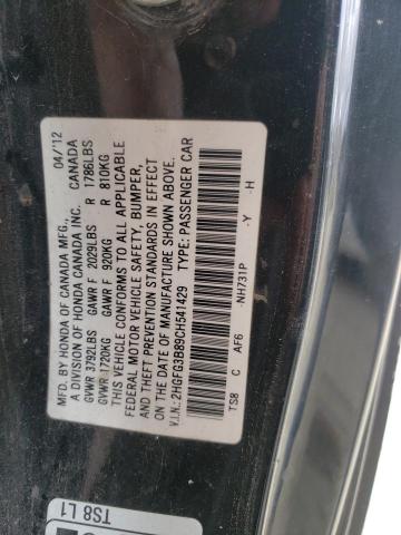 Photo 9 VIN: 2HGFG3B89CH541429 - HONDA CIVIC 