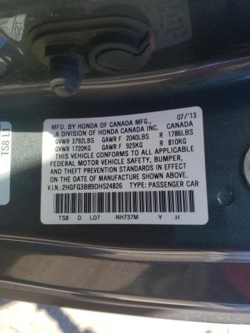 Photo 9 VIN: 2HGFG3B89DH524826 - HONDA CIVIC EX 