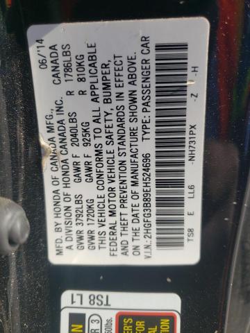 Photo 9 VIN: 2HGFG3B89EH524696 - HONDA CIVIC EX 