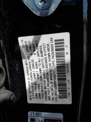 Photo 12 VIN: 2HGFG3B89FH506717 - HONDA CIVIC 