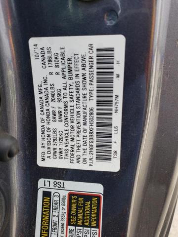 Photo 11 VIN: 2HGFG3B8XFH502806 - HONDA CIVIC EX 