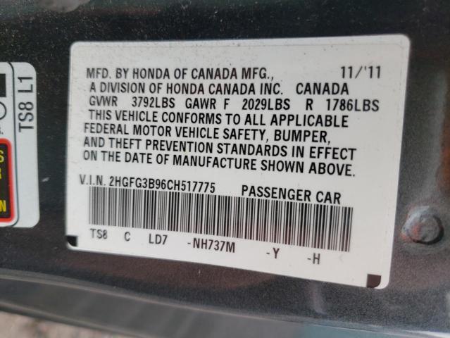 Photo 9 VIN: 2HGFG3B96CH517775 - HONDA CIVIC EXL 