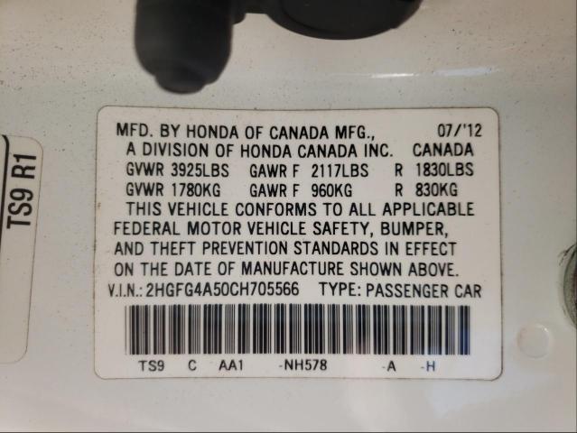 Photo 9 VIN: 2HGFG4A50CH705566 - HONDA CIVIC 