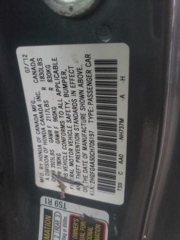 Photo 11 VIN: 2HGFG4A50CH706197 - HONDA CIVIC SI 