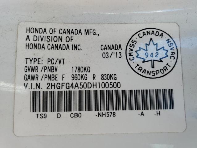 Photo 11 VIN: 2HGFG4A50DH100500 - HONDA CIVIC 