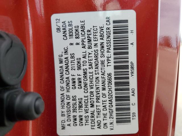 Photo 9 VIN: 2HGFG4A52CH706606 - HONDA CIVIC SI 