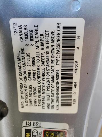 Photo 12 VIN: 2HGFG4A52DH700094 - HONDA CIVIC SI 