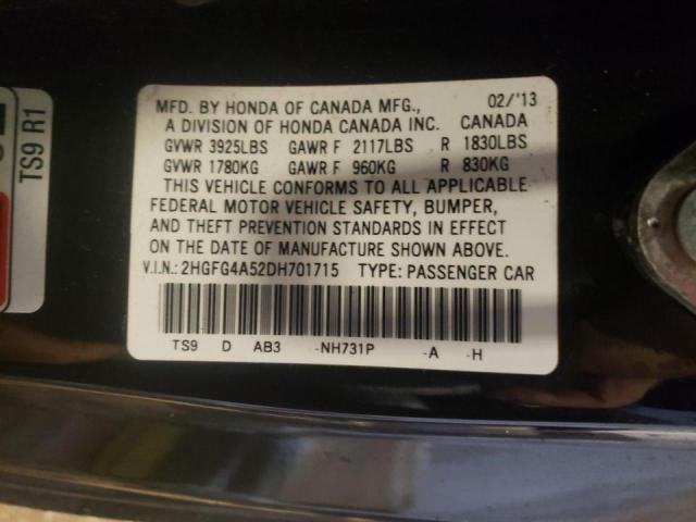 Photo 9 VIN: 2HGFG4A52DH701715 - HONDA CIVIC 