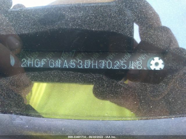 Photo 8 VIN: 2HGFG4A53DH702548 - HONDA CIVIC CPE 