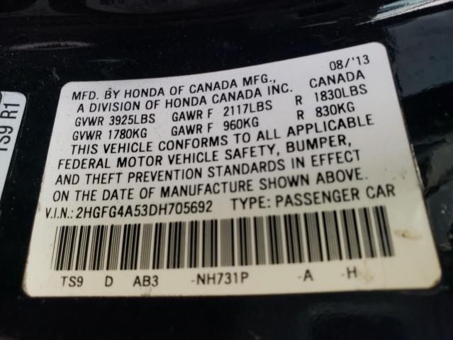 Photo 11 VIN: 2HGFG4A53DH705692 - HONDA CIVIC SI 