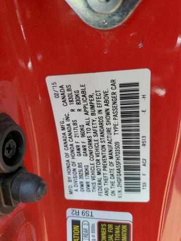 Photo 11 VIN: 2HGFG4A55FH703509 - HONDA CIVIC SI 