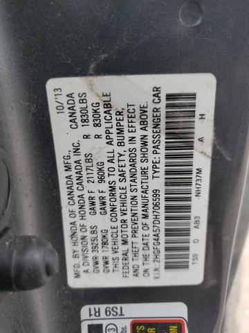 Photo 11 VIN: 2HGFG4A57DH706599 - HONDA CIVIC SI 