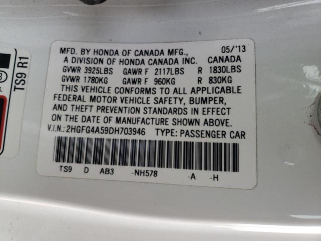 Photo 9 VIN: 2HGFG4A59DH703946 - HONDA CIVIC SI 