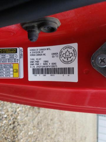 Photo 11 VIN: 2HGFG4A59FH100675 - HONDA CIVIC SI 