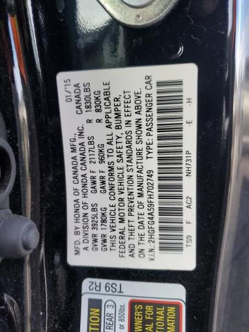 Photo 11 VIN: 2HGFG4A59FH702749 - HONDA CIVIC SI 