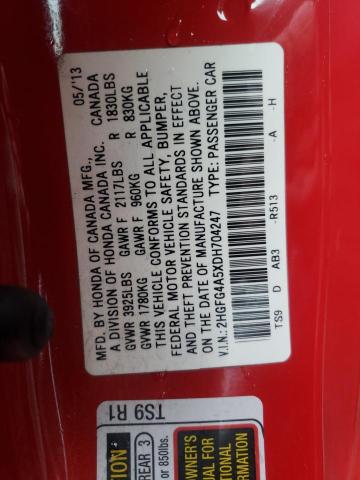 Photo 9 VIN: 2HGFG4A5XDH704247 - HONDA CIVIC SI 