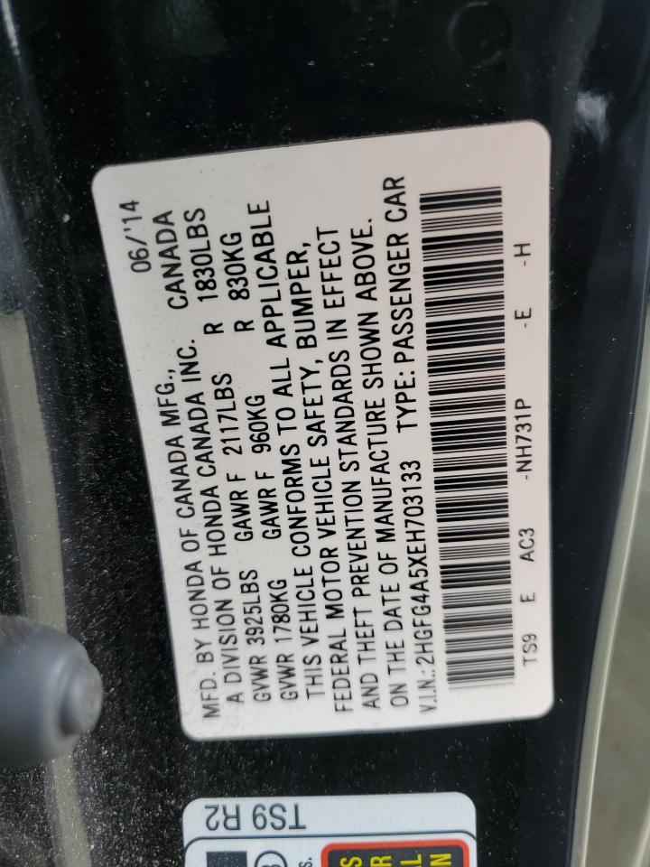 Photo 12 VIN: 2HGFG4A5XEH703133 - HONDA CIVIC 