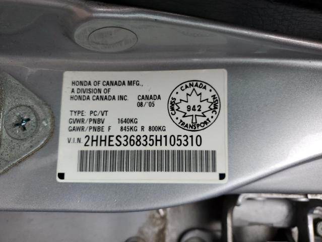 Photo 12 VIN: 2HHES36835H105310 - ACURA EL 