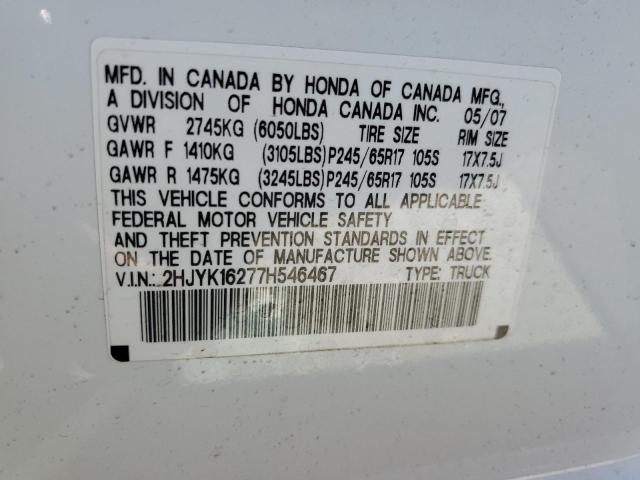 Photo 11 VIN: 2HJYK16277H546467 - HONDA RIDGELINE 