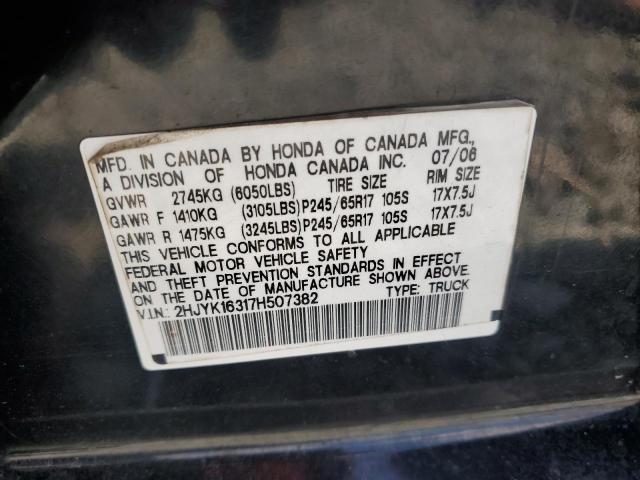 Photo 11 VIN: 2HJYK16317H507382 - HONDA RIDGELINE 