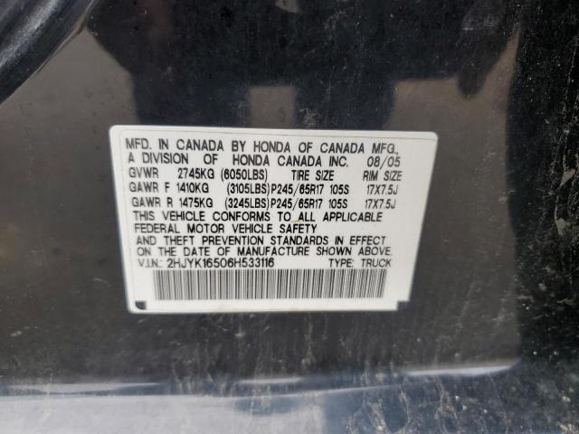 Photo 11 VIN: 2HJYK16506H533116 - HONDA RIDGELINE 