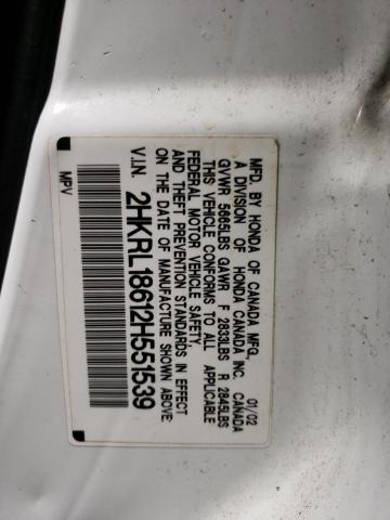 Photo 9 VIN: 2HKRL18612H551539 - HONDA ODYSSEY EX 