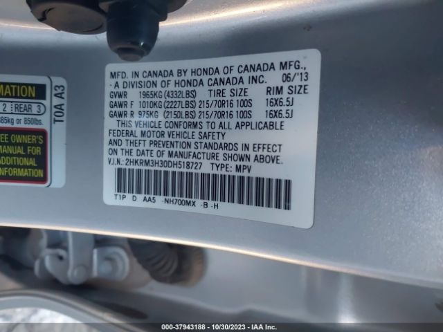 Photo 8 VIN: 2HKRM3H30DH518727 - HONDA CR-V 