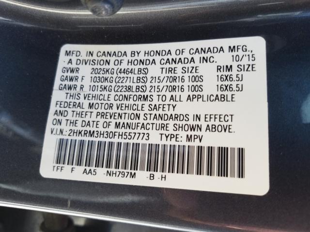 Photo 9 VIN: 2HKRM3H30FH557773 - HONDA CR-V LX 