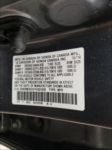 Photo 9 VIN: 2HKRM3H31FH501650 - HONDA CR-V LX 