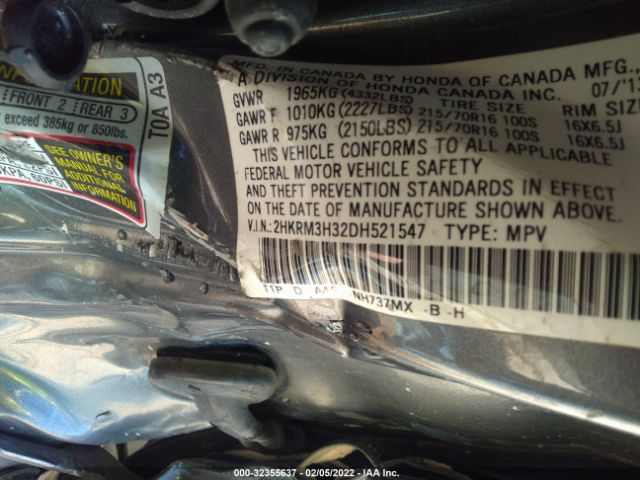 Photo 8 VIN: 2HKRM3H32DH521547 - HONDA CR-V 