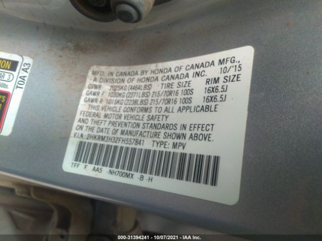 Photo 8 VIN: 2HKRM3H32FH557841 - HONDA CR-V 