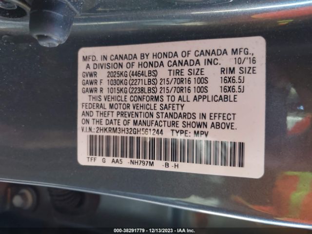 Photo 8 VIN: 2HKRM3H32GH561244 - HONDA CR-V 