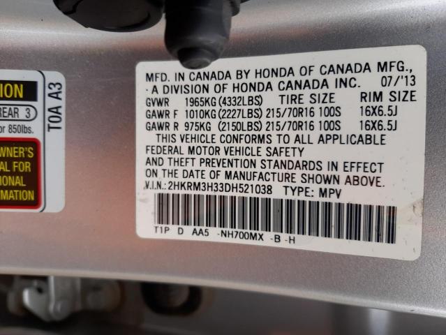 Photo 12 VIN: 2HKRM3H33DH521038 - HONDA CR-V LX 