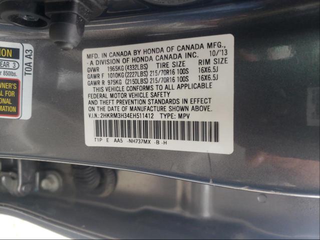 Photo 9 VIN: 2HKRM3H34EH511412 - HONDA CR-V LX 